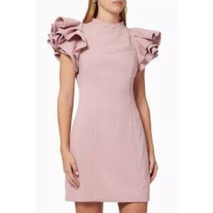 Elliatt Nordstrom Rare Chic‎ Elegant Tanner Blush Pink Ruffle Sleeve Mini Dress